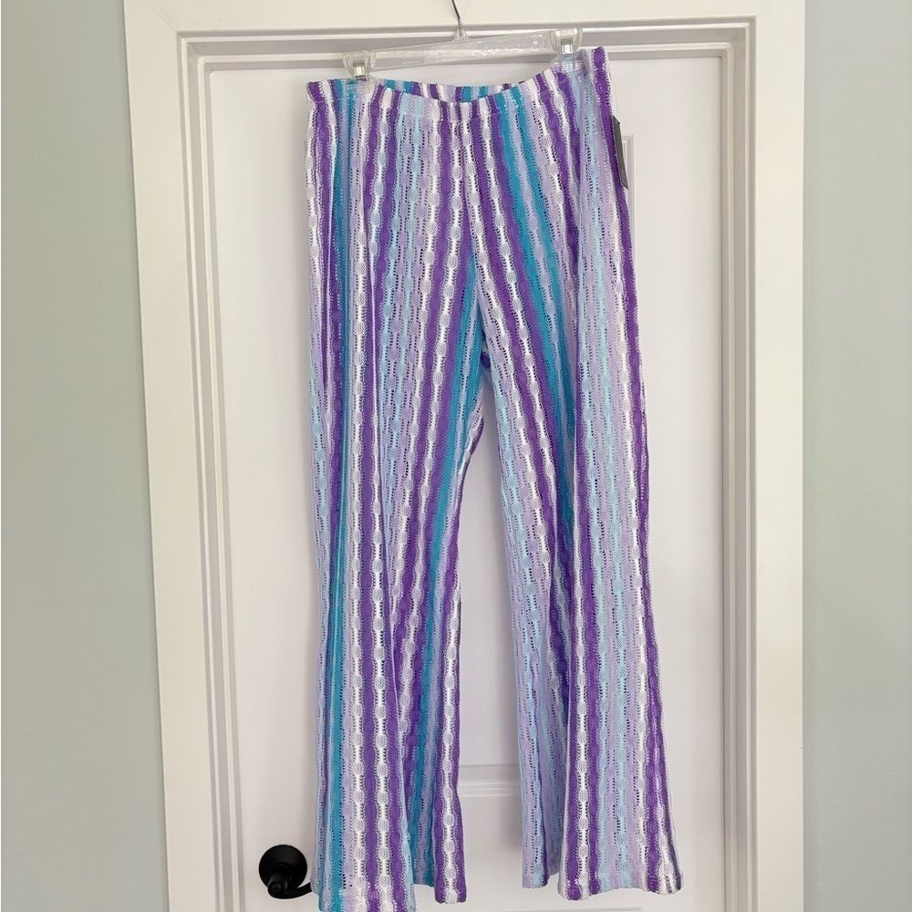 NWT Wild Fable Crocket Knit Wide Leg Pants Swim-cover Size L